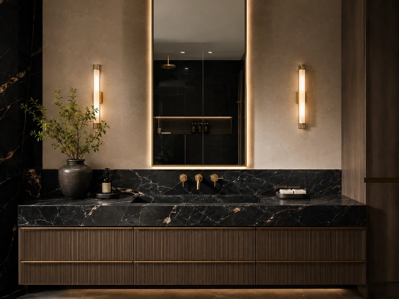 Black Marble Vanity — Vanities