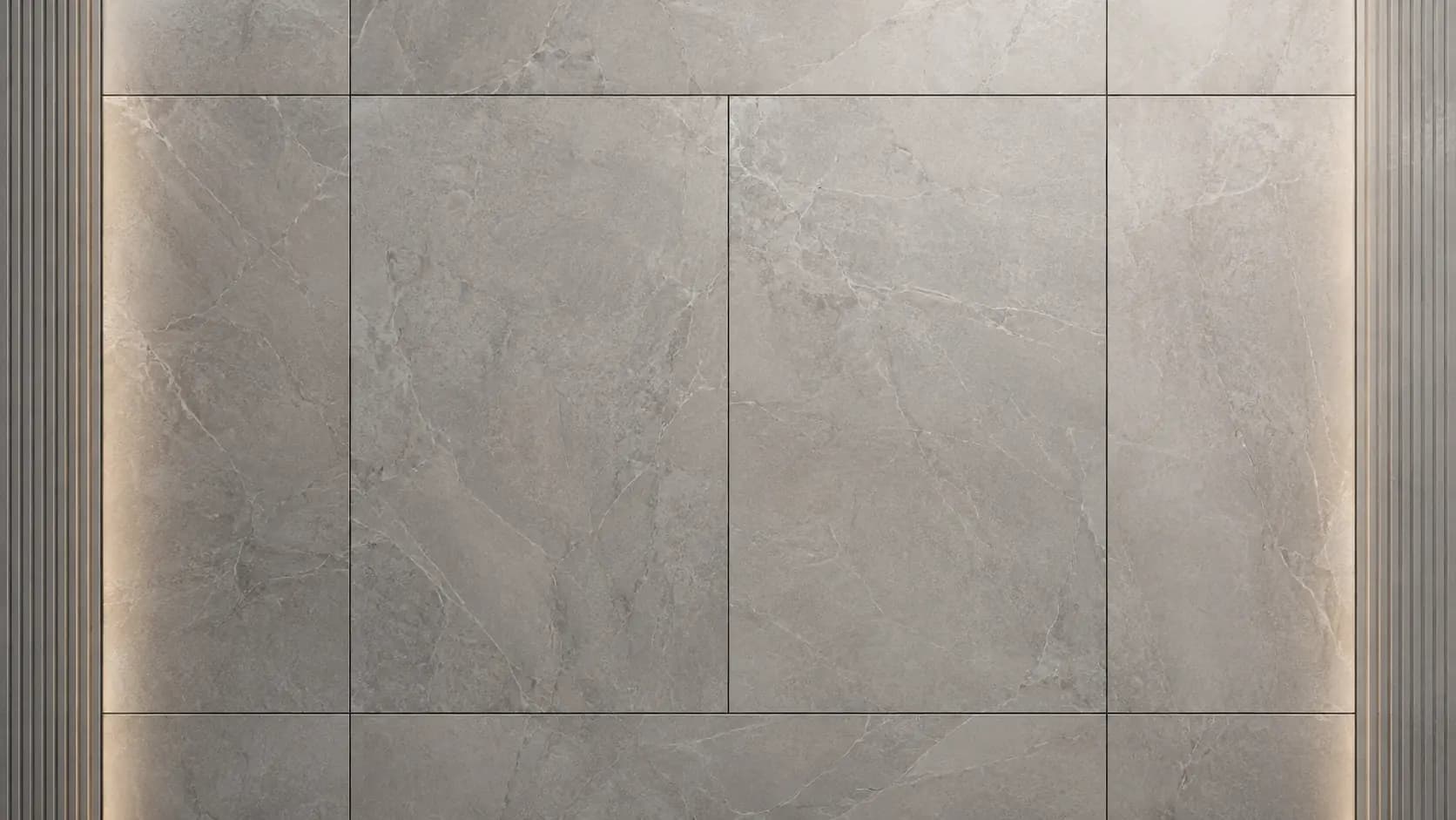 Light grey stone material reference with fluted architectural detailing