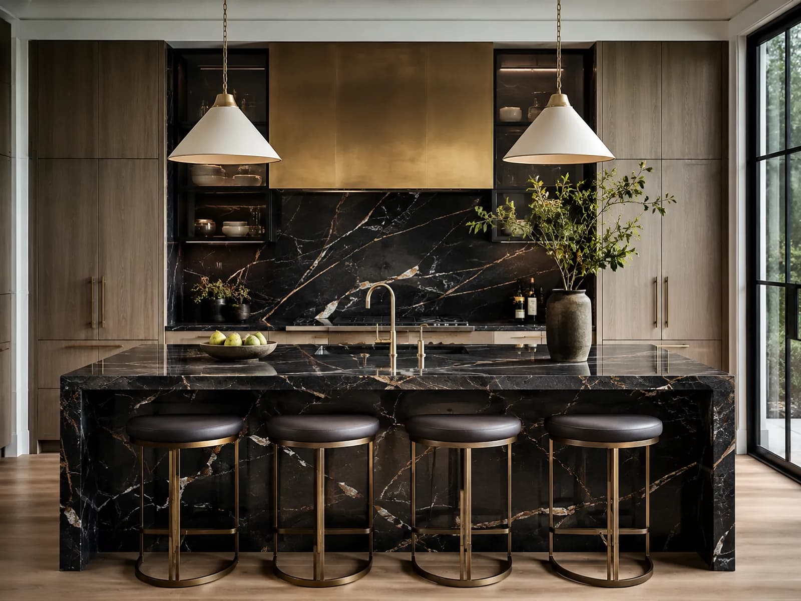 Black Marble Kitchen — Kitchen Islands
